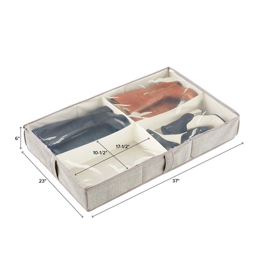 4 Compartment Under Bed Boot Organizer — alt view