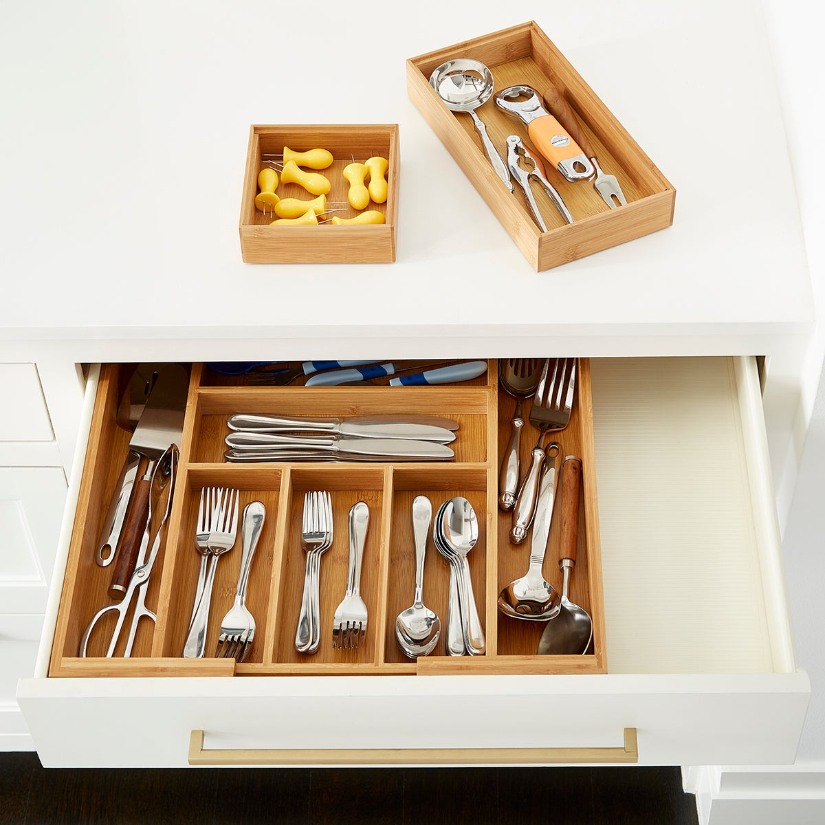 Bamboo Large Drawer Organizer Starter Kit — alt view