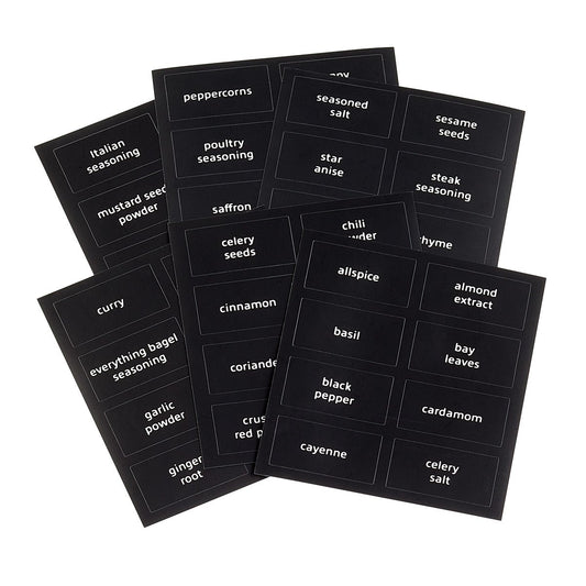 Black Rectangle Spice Labels Pkg. 56 — alt view