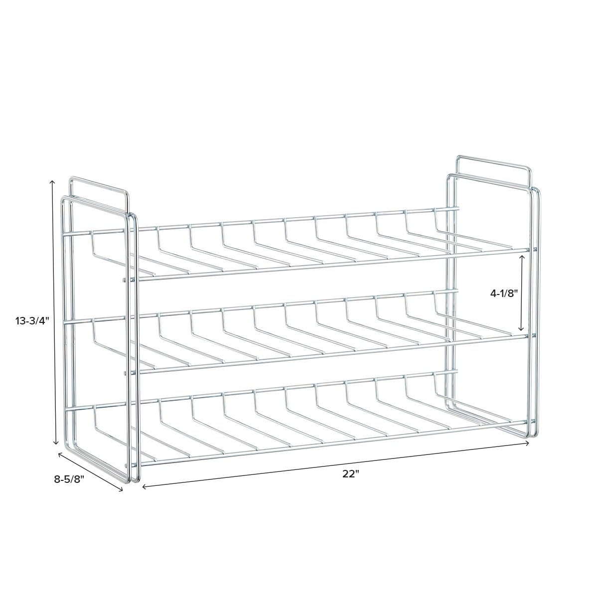 Chrome Stackable 18 Bottle Wine Rack — alt view