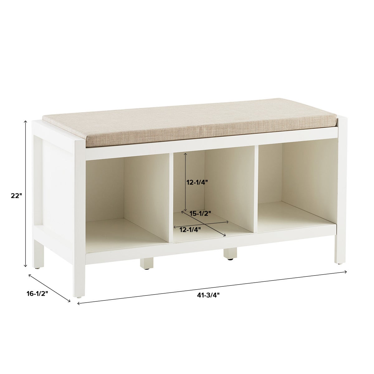 Clybourn 3 Cubby Bench — alt view