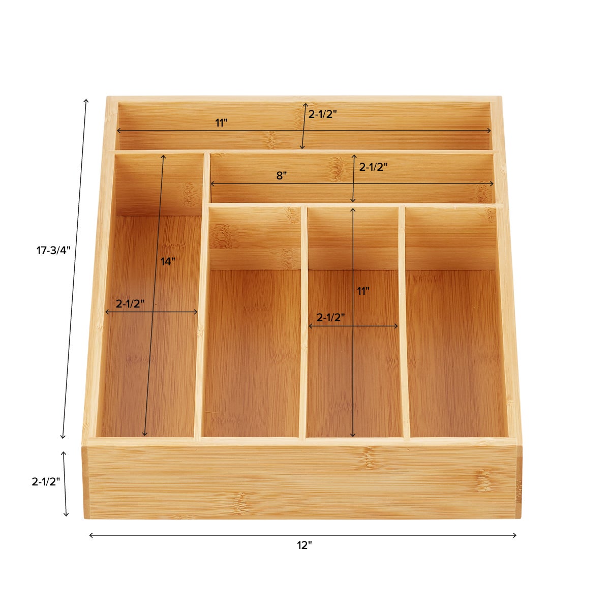Deep Bamboo Silverware Tray — alt view
