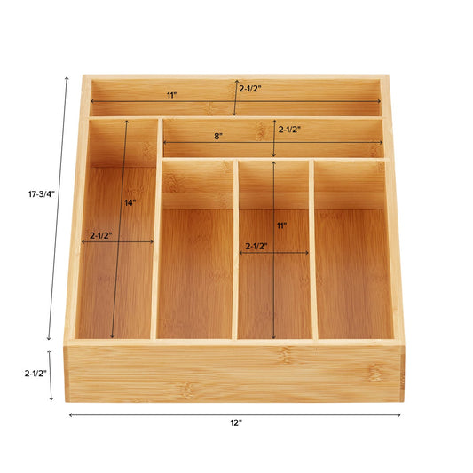 Deep Bamboo Silverware Tray — alt view