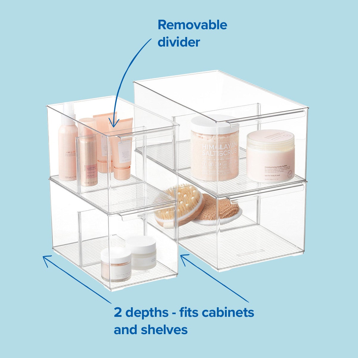 Shelf Depth Pantry Bin with Divider — alt view