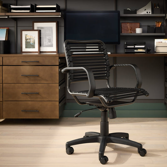 Flat Bungee Office Chair with Arms — alt view