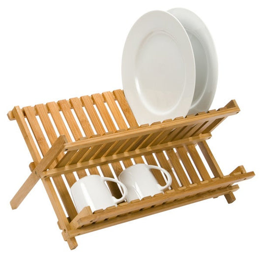 Folding Bamboo Dish Rack — alt view