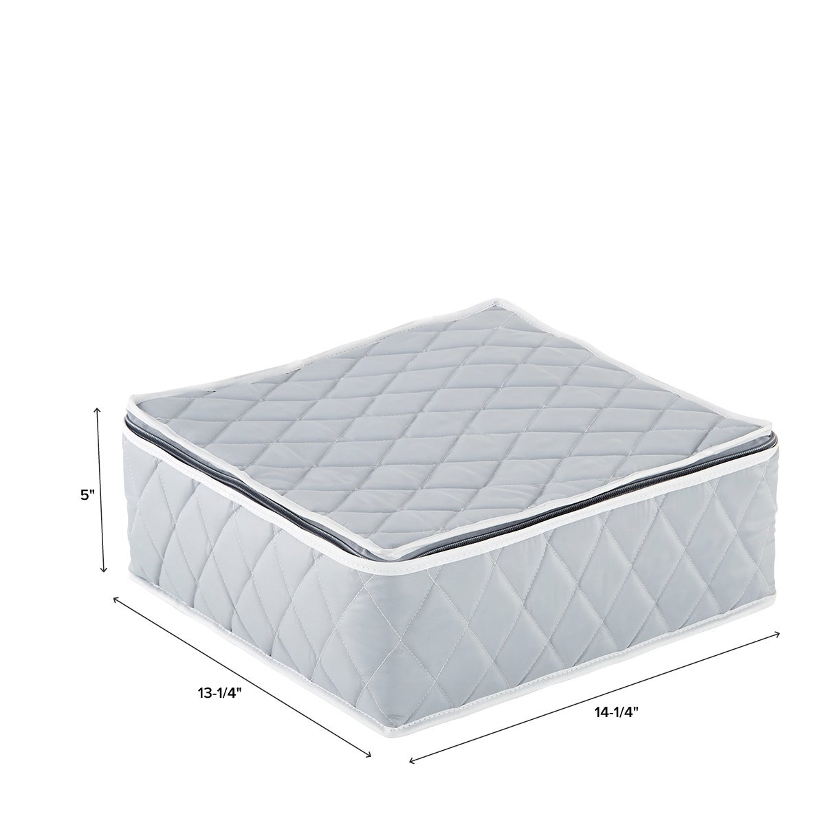 Grey Quilted Cup Mug China Storage Case — alt view