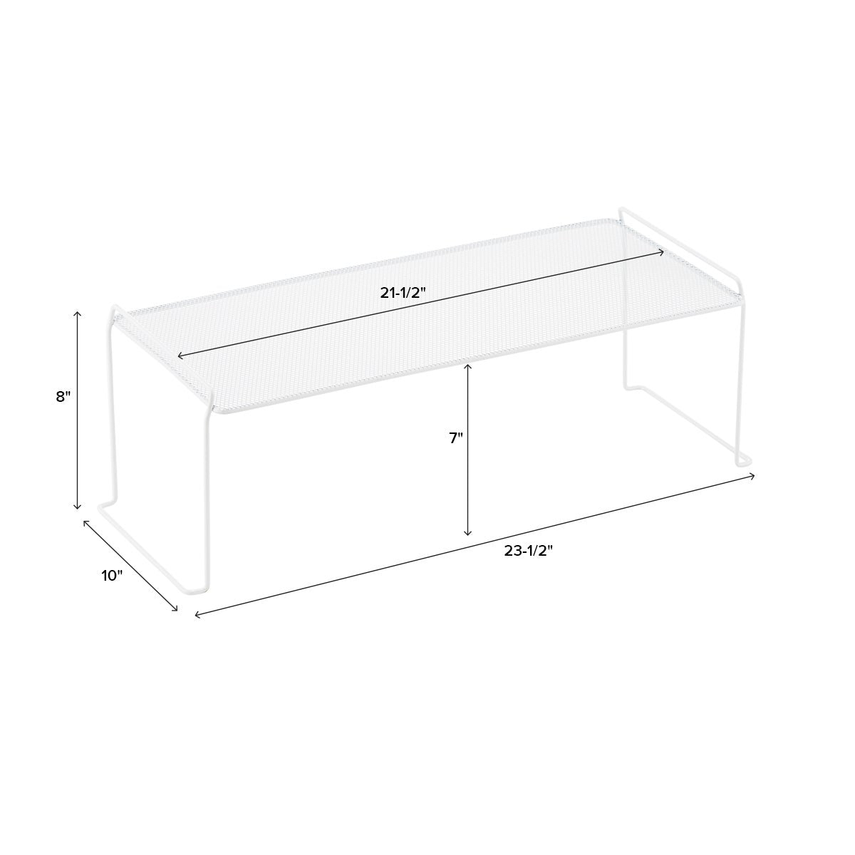 Long White Mesh Stackable Shelf — alt view