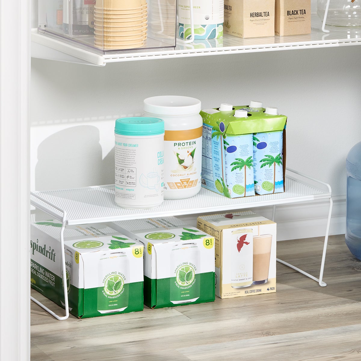 Medium White Mesh Stackable Shelves — alt view