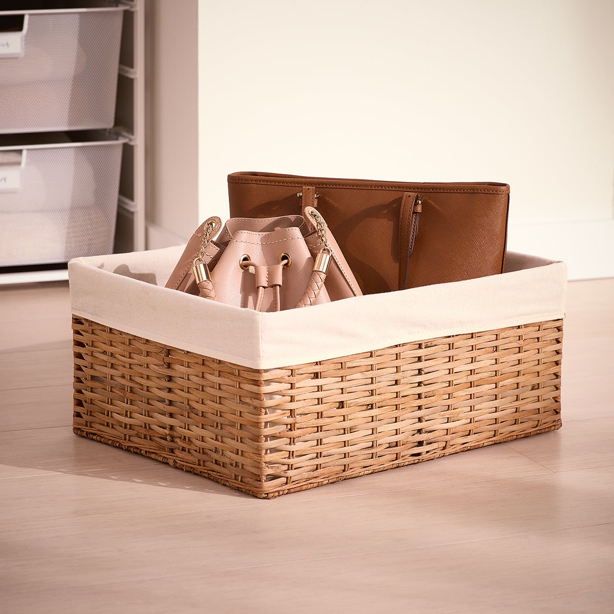 Natural Woven Rectangular Storage Bins — alt view