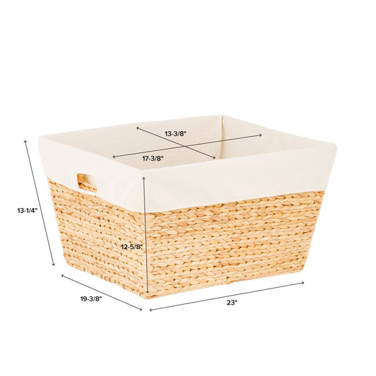 Rectangular Water Hyacinth Tapered Basket — alt view