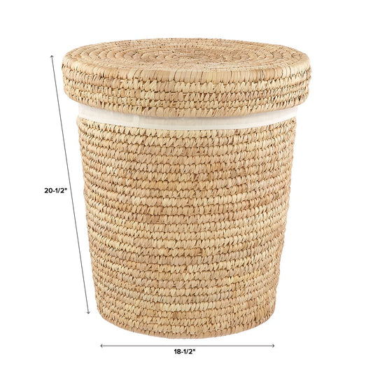 Round Palm Leaf Tapered Hamper — alt view