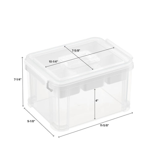 Small White Craft Organizer Tote — alt view