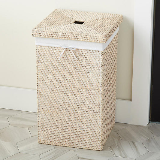 Square Rattan Hamper — alt view