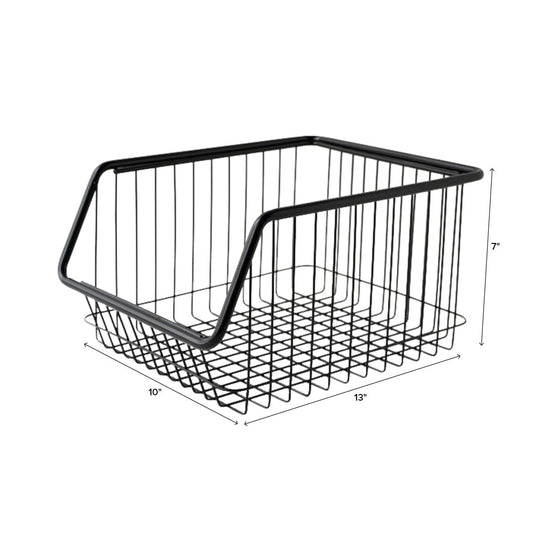 Stacking Open Front Wire Bin — alt view