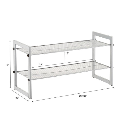 2 Tier Stackable Mesh Shoe Shelf — alt view