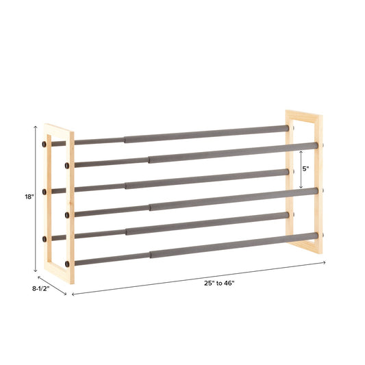 3 Tier Expandable Grippy Shoe Rack — alt view