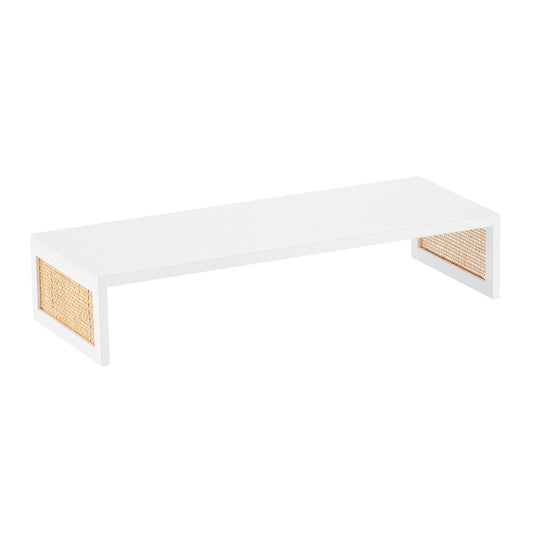 Rattan Cane Monitor Stand — alt view