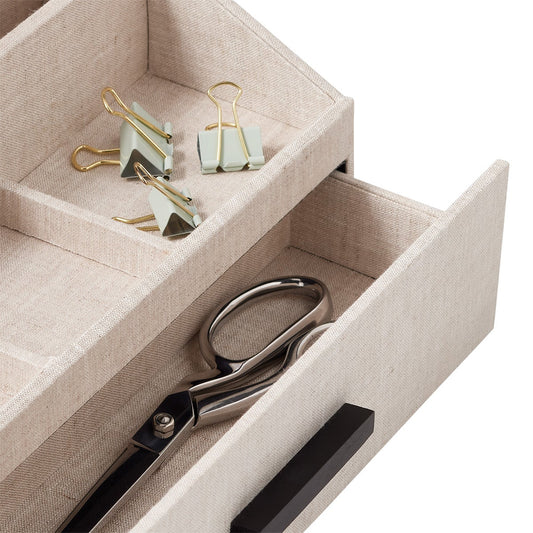 Linen Desktop Organizer with Drawer Organizer — alt view