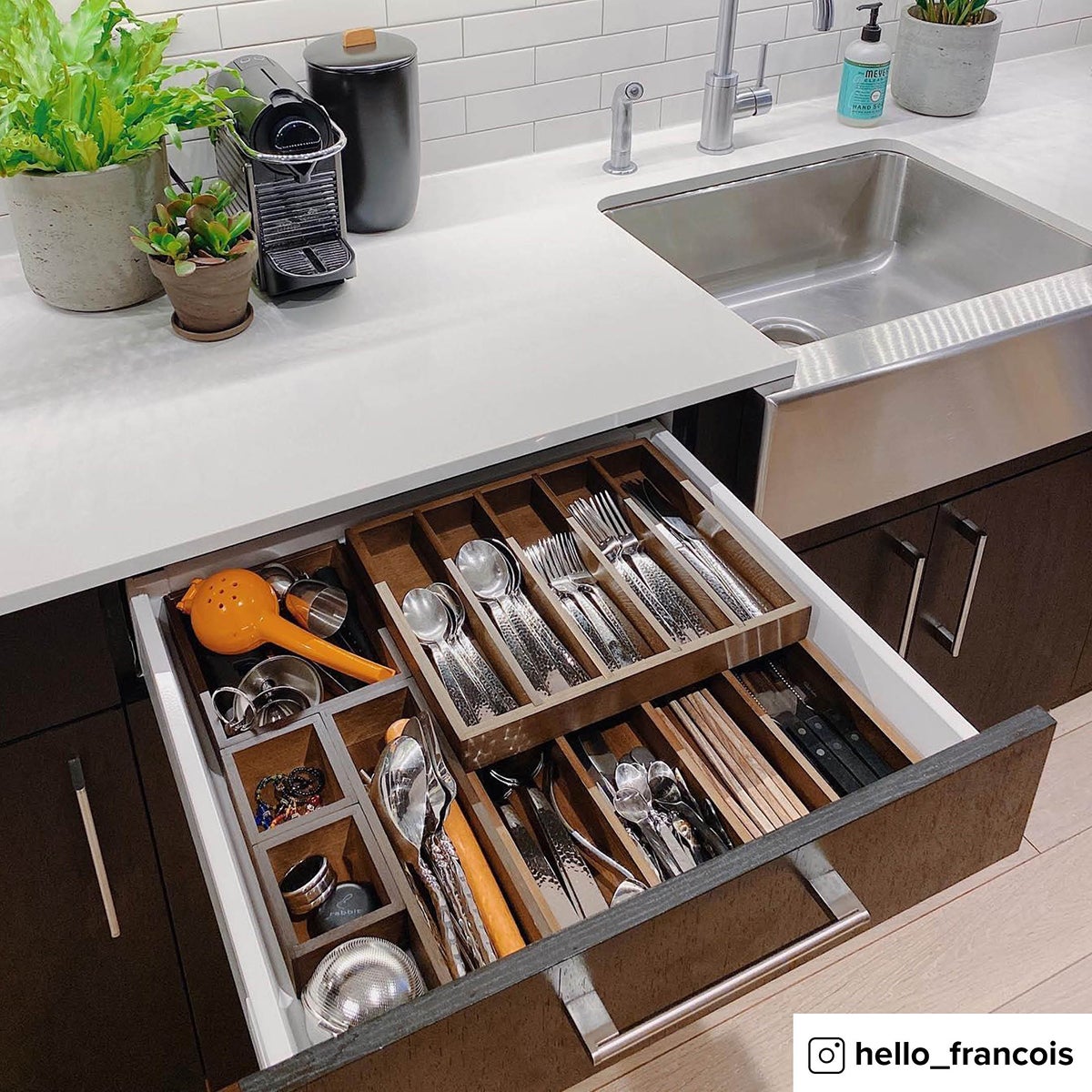 Bamboo Drawer Organizers Set of 6 — alt view