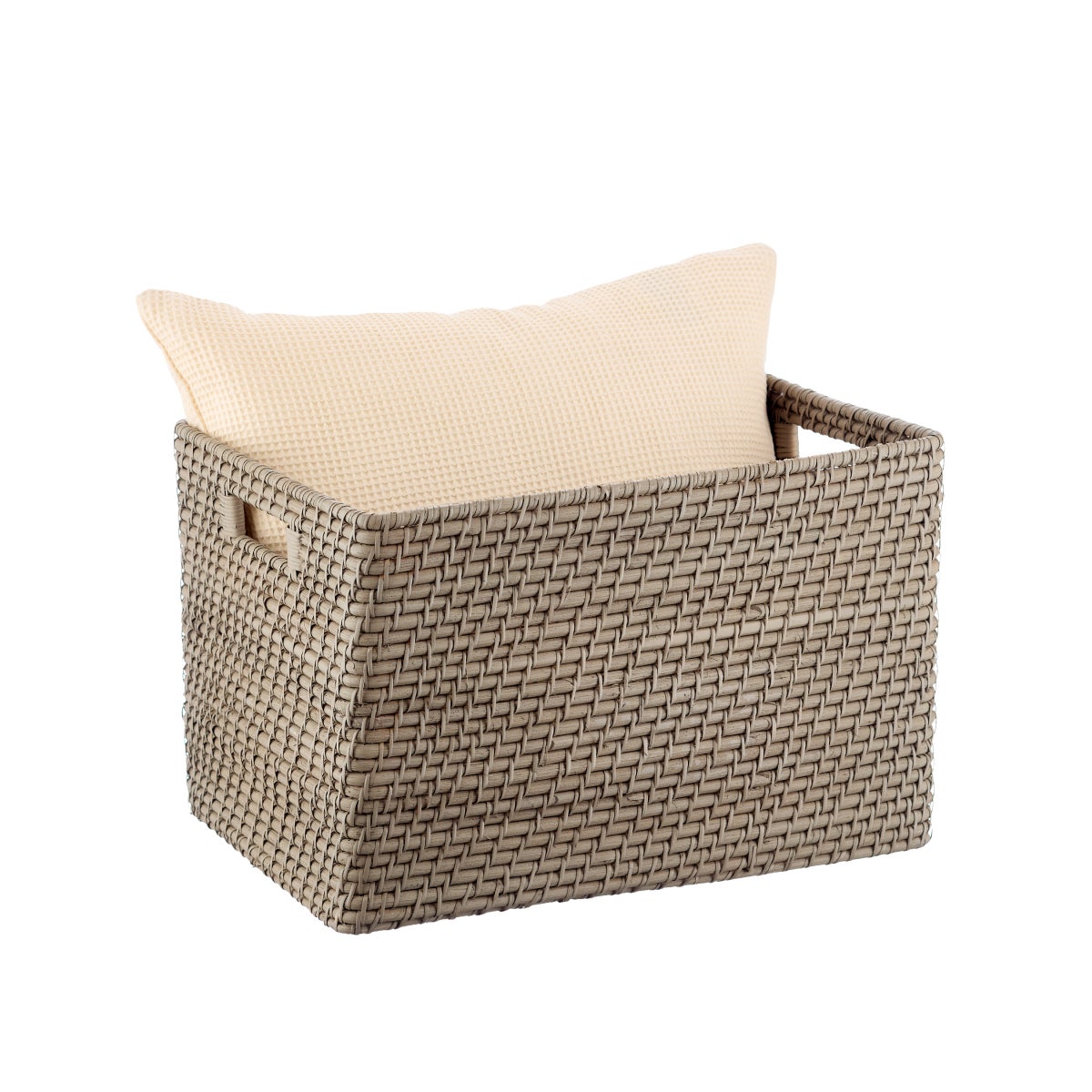 Rattan Bin with Handles — alt view
