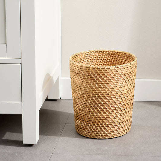 Rattan Wastebasket — alt view