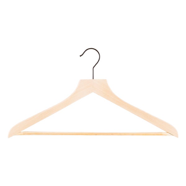 Petite Wooden Hangers with Ribbed Bar Pack of 6 — alt view