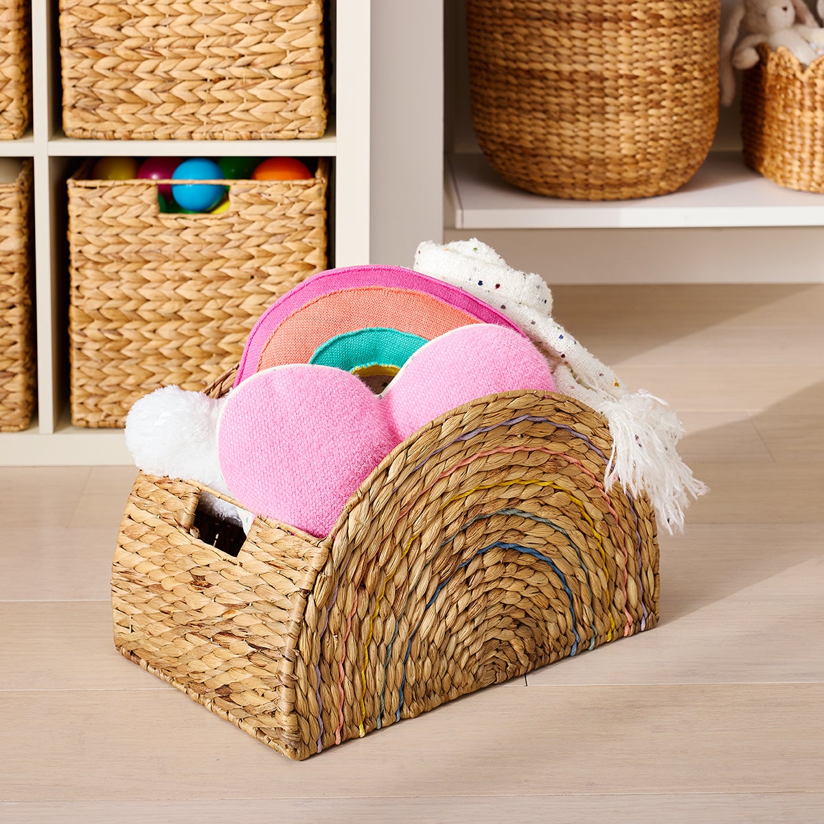 Rainbow Water Hyacinth Basket — alt view