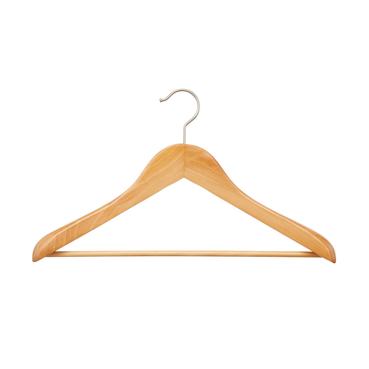Superior Wooden Coat Hanger with Ribbed Bar — alt view