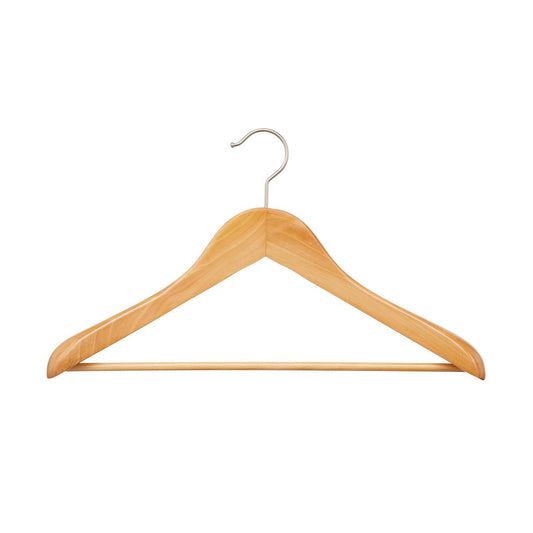 Superior Wooden Coat Hanger with Ribbed Bar — alt view
