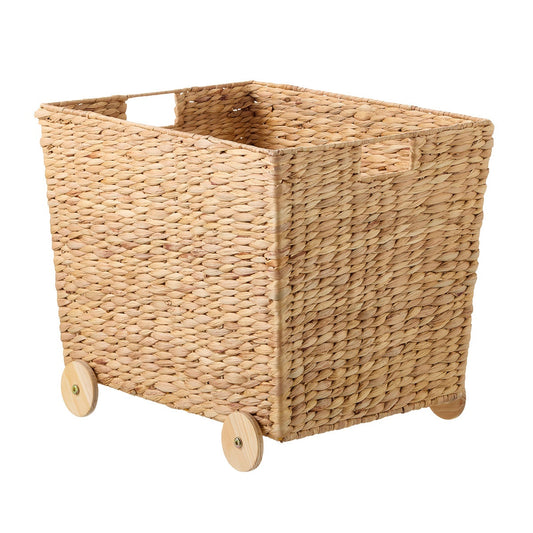 Water Hyacinth Bin with Wheels — alt view