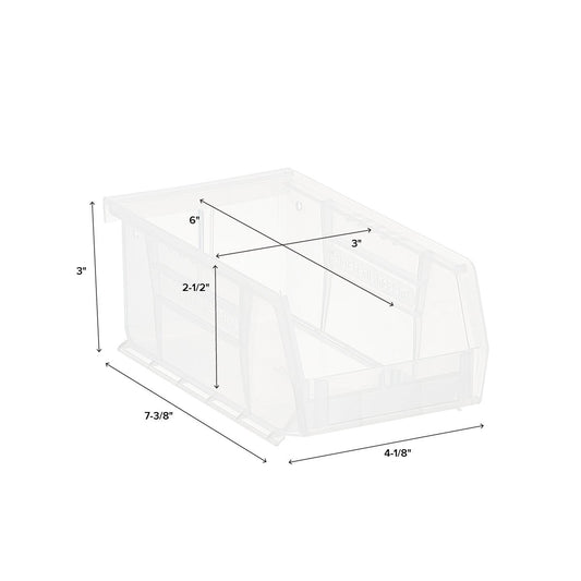 Extra Narrow Stackable Plastic Bins — alt view
