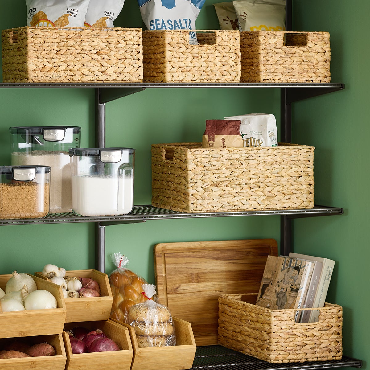 Water Hyacinth Storage Bins with Handles — alt view