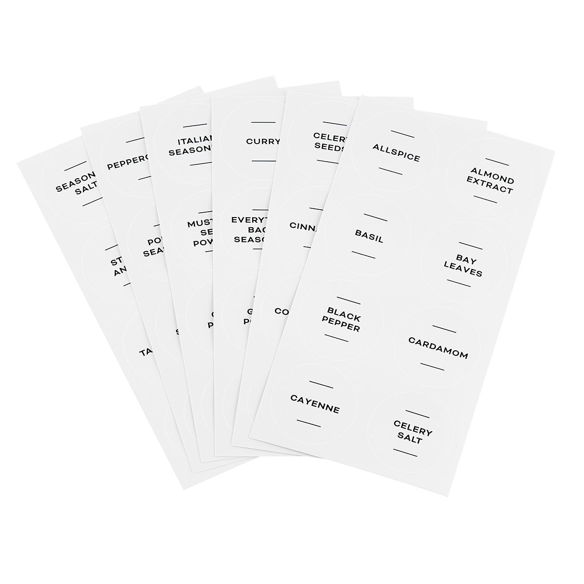 White Round Spice Labels Pkg. 56 — alt view