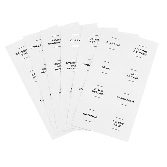 White Round Spice Labels Pkg. 56 — alt view