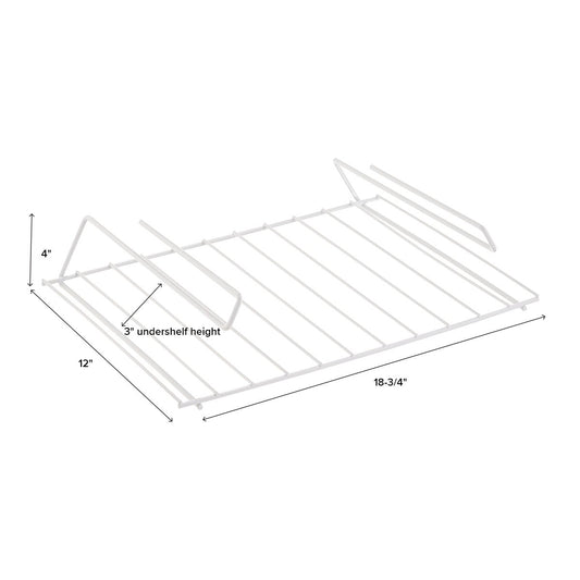 White Undershelf Placemat Holder — alt view