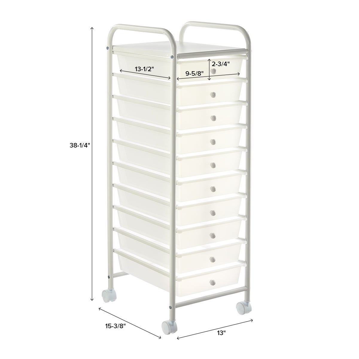 10 Drawer Rolling Cart — alt view