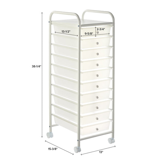 10 Drawer Rolling Cart — alt view