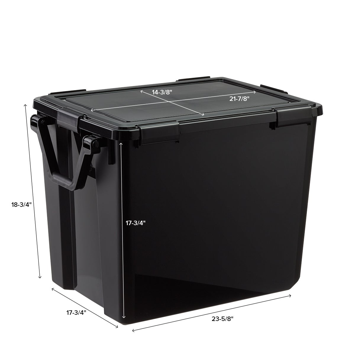 103 qt Black Weathertight Tote with Wheels — alt view