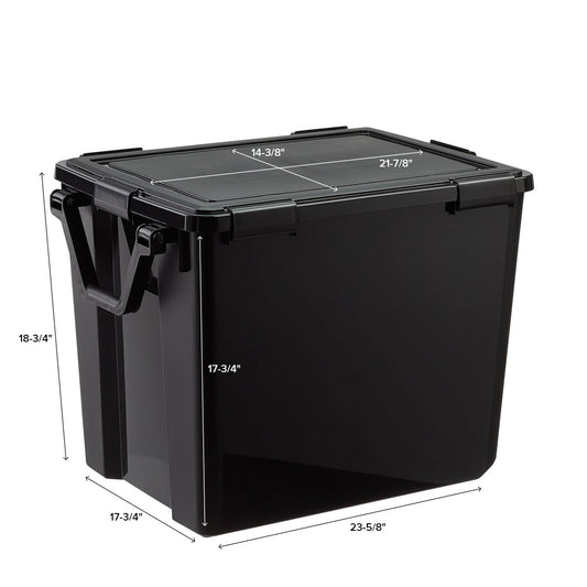 103 qt Black Weathertight Tote with Wheels — alt view