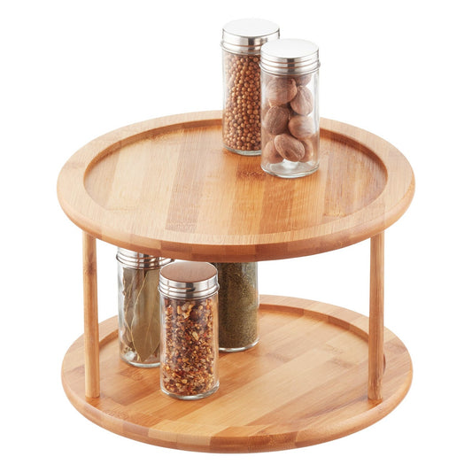2 Tier Bamboo Lazy Susan