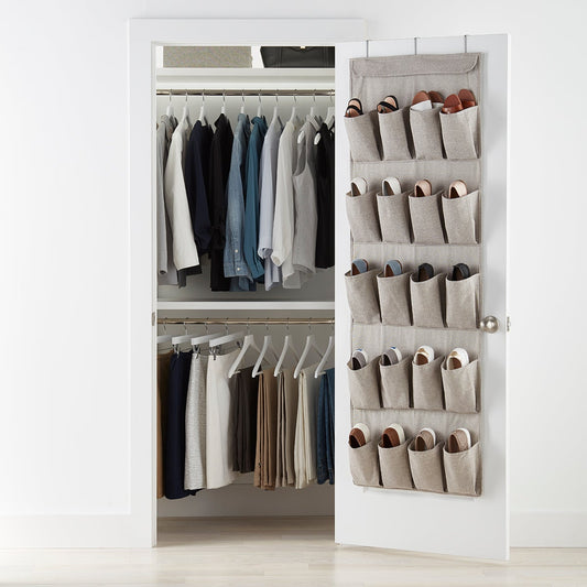 20 Pocket Eco Fabric Over the Door Shoe Bag
