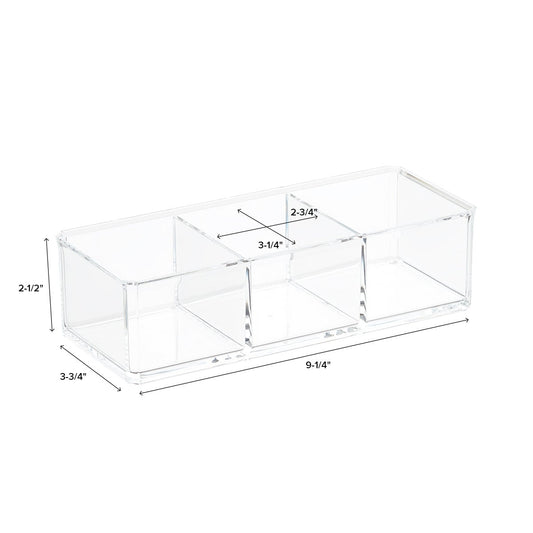 3 Section Acrylic Edge Stacking Bin — alt view