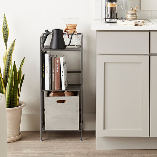 3 Shelf Iron Folding Bookshelf