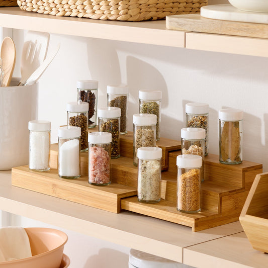 3 Tier Bamboo Expanding Spice Shelf — alt view
