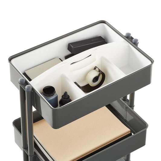 3 Tier Cart Divided Caddies with Handles