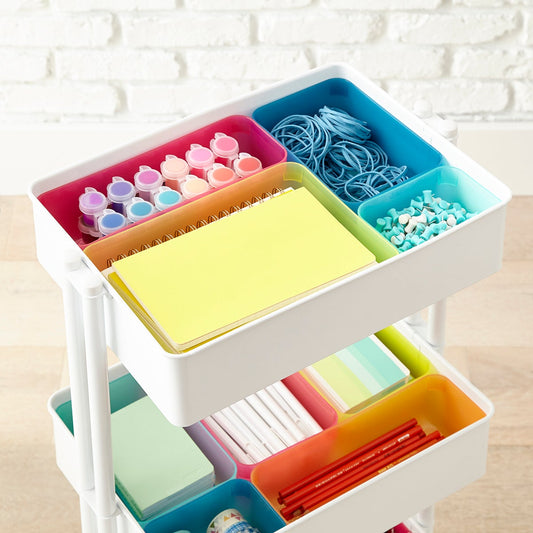 3 Tier Cart Multicolor Organizer Trays