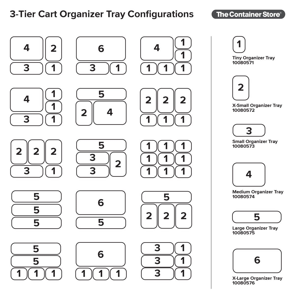 3 Tier Cart Multicolor Organizer Trays — alt view