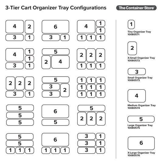 3 Tier Cart Multicolor Organizer Trays — alt view