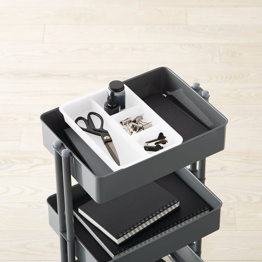 3 Tier Rolling Cart Sliding Organizer Tray